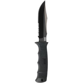 SOG SEAL Pup Elite Fixed-Blade Partially Serrated Knife with Kydex Sheath (Black TiNi)