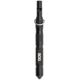 SOG Flint with Safety Whistle Fire Starter Tinder Compartment and Carbide Glass Breaker 4.3" Over