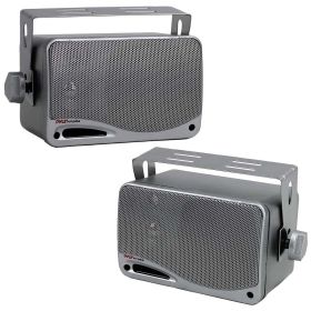 Pyle Marine 2-Way Box Speakers with 3.5â€ Woofer (Silver)