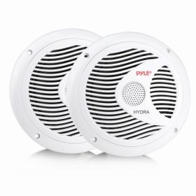 Pyle Marine 6.5â€ Dual Cone Speakers (White)