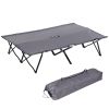 2 Person Folding Camping Cot for Adults, 50" Extra Wide Outdoor Portable Sleeping Cot with Carry Bag, Beach Hiking