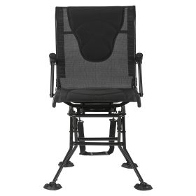 Hunting Chair, 360Â° Silent Swivel, Foldable Portable Blind Chair, Heavy-Duty Steel Frame Ground Stool Seat, with Armrests, Adjustable Carry Strap