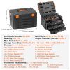 Mechanics Tool Set and Socket Set, 1/4" 3/8" 1/2" Drive Deep and Standard Sockets, 450 Pcs SAE and Metric Mechanic Tool Kit with Bits, Hex Wrenches