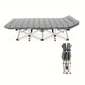 Grey Heavy-duty Folding Camping Bed With Storage Bag Suitable For Travel, Office And RV Travel,Please Note That This Product Is Shipped By Averag (Option: Grey)
