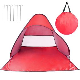 1Pc 2-3Person Beach Tent With Net Window Storage Bag 64.96 X 59.06 X 43.31in Anti-UV Automatic Waterproof For Outdoor Beach Camping Fishing Park (Option: Red)